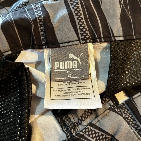 Puma Active Hybrid Shorts Quick Dry Swim Athletic Stretch Size 12 Gray Black - Picture 5 of 5